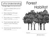Forest Habitat Mini Book with a Check for Understanding