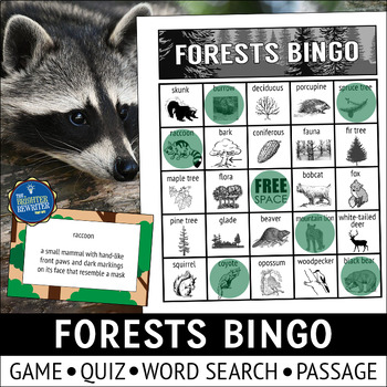 Preview of Forests Bingo Game and Activities