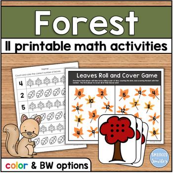 Preview of Forest Printable Math Activities / Centers