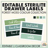 Forest Moss Classroom Decor | Sterilite Drawer Labels | Pr