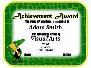 Preview of Alligator Classroom Theme Awards