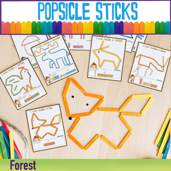 Preview of Forest Popsicle Sticks Cards Fine Motor Skills Activity
