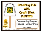 Forest Ranger Plus - Craft Stick Puppets - Preschool Daycare *ag