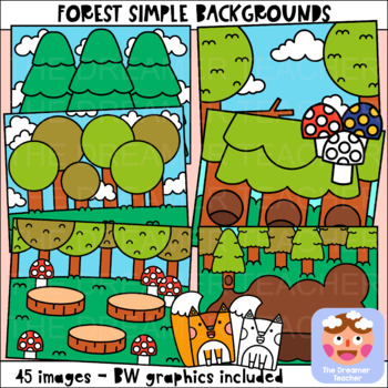 Preview of Forest Simple Backgrounds Clipart