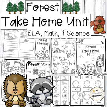Preview of Forest Take Home Packet Remote Distance Learning At Home Coronavirus 1st Grade