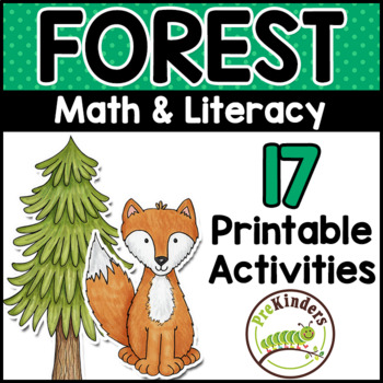 Preview of Forest Theme Printable Math & Literacy Activities Pre-K, Preschool, Kindergarten