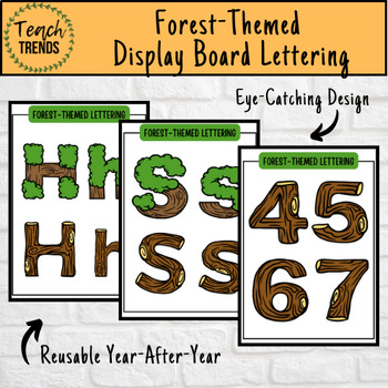 Preview of Forest-Themed Letters & Numbers for Display Board