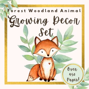 Preview of Forest Woodland Animal Theme Classroom Decor MEGA Bundle- GROWING!