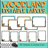 Forest Woodland Animals Editable Labels *  Labels for Clas