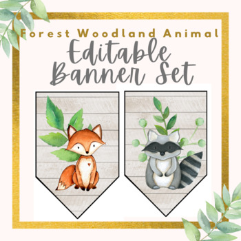 Preview of Forest Woodland Decor Editable Banner Set