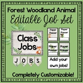 Forest Woodland Editable Class Jobs Decor Set