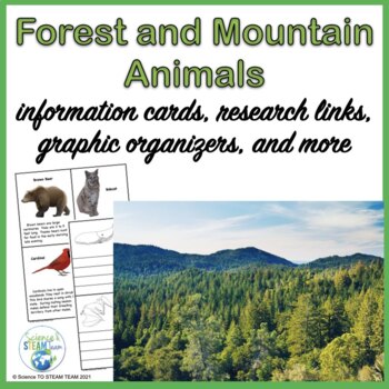 Preview of Forest and Mountain Animals Information Cards and Research Project