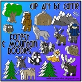 Forest and Mountain Doodles clip art