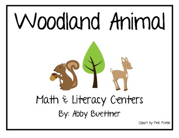 Preview of Forest and Woodland Animal Math and Literacy Centers