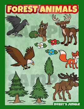 Preview of Forest animals clip art collection