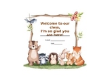 Forest animals themed 'welcome to our class' certificate