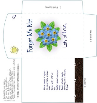 Forget Me Not Seed Packet - End Of The Year Gift To Students By Ana Wydeven