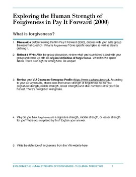 Preview of Forgiveness - Exploring the Human Strength of Forgiveness in Pay It Forward