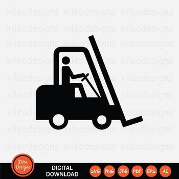 Preview of Forklift Icon Fork Lift Delivery Loading Loader Truck - SVG PNG JPG PDF EPS AI