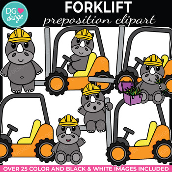 Preview of Forklift Preposition Clipart | Building and Construction | Speech Therapy