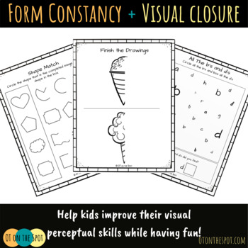 Preview of Form Constancy and Visual Closure Worksheet Packet