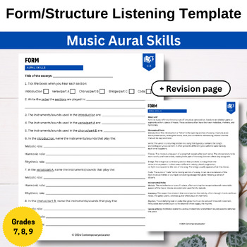 Preview of Music Listening Questions Form/Structure Aural Skills