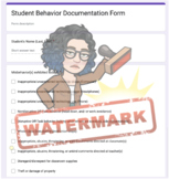 Form: Student Behavior Documentation