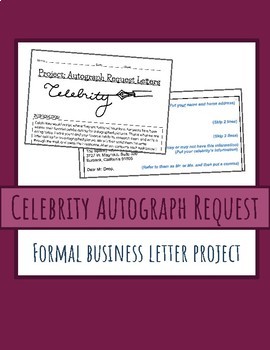 Preview of Formal Business Letter Project: Celebrity Autograph Request