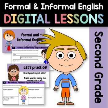 Preview of Formal & Informal English 2nd Grade Interactive Google Slides | Grammar Skills