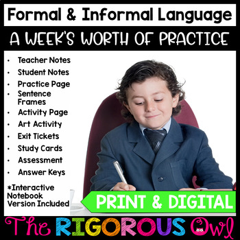 Preview of Formal & Informal Language Lesson, Practice & Assessment | Print & Digital 