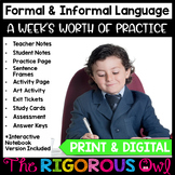 Formal & Informal Language Lesson, Practice & Assessment |