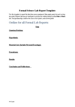 Preview of Formal Lab Report Template