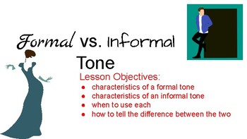 Formal VS. Informal Tone Venn diagram Lesson by Light the Learning Fire