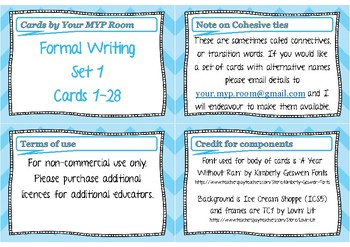 Preview of Formal Writing Cards - Set 1