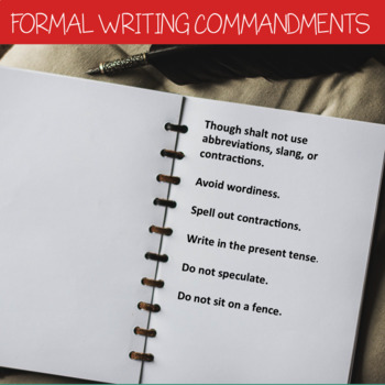 Preview of Formal Writing Commandments