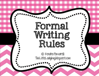 Preview of Formal Writing Rules {FREE}