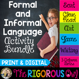 Formal & Informal Language Activities | Print & Digital | 