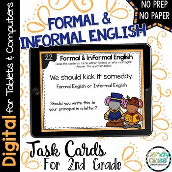Preview of Formal and Informal Language 2nd Grade Grammar Google Slides Digital Resource