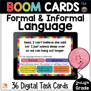 Preview of Formal and Informal Language BOOM CARDS™ Task Cards & Anchor Charts Digital