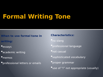 Formal Informal Tone (PowerPoint) by Coffer History and Resources