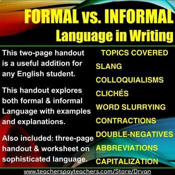 what is informal writing in english