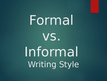 Preview of Formal vs Informal Writing