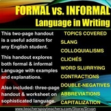 Formal versus Informal Writing