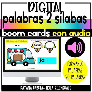 Preview of Formando palabras 2 sílabas BOOM CARDS | Distance Learning