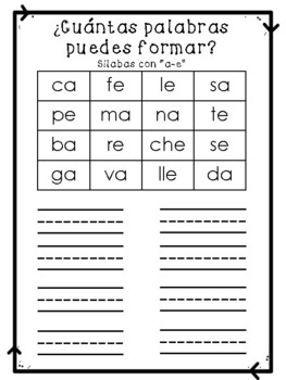 Formar Palabras CVCV - Making CVCV words in SPANISH by Bilingual Activities