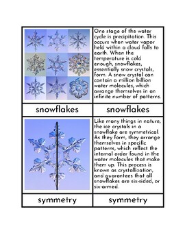Preview of Formation and Types of Snowflakes - Three/Four Part Cards