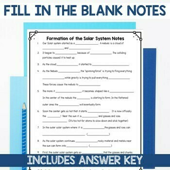 Formation Of The Solar System Worksheet Ppt Activity Distance Learning