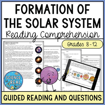 Preview of Formation of the Solar System Reading Comprehension