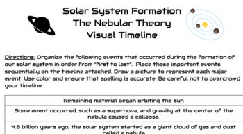 solar system formation theories worksheets