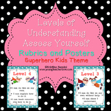 Levels of Understanding Posters & Rubrics | Superhero Clas